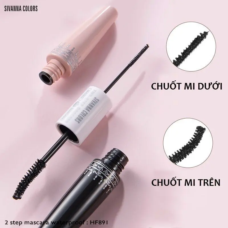 Mascara chải MI Trên & Dưới Sivanna MAX 2 đầu HF891