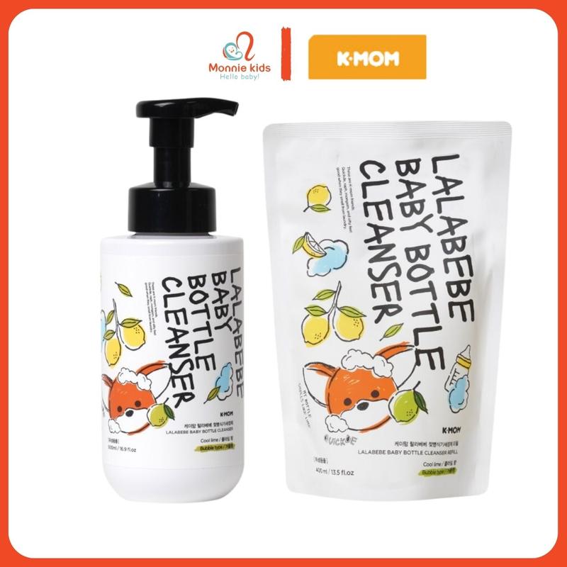 Nước rửa bình thuần chay LALABEBE K-MOM  cho bé, nước rửa bình đa năng tạo bọt an toàn - Monnie Center