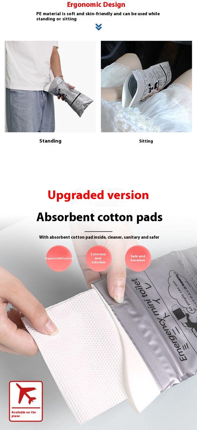 Product Introduction of Emergency Urine Bag Portable Urine Artifact Travel Men and Women Available Convenient Plastic Bag Car Disposable Urine Bag 7