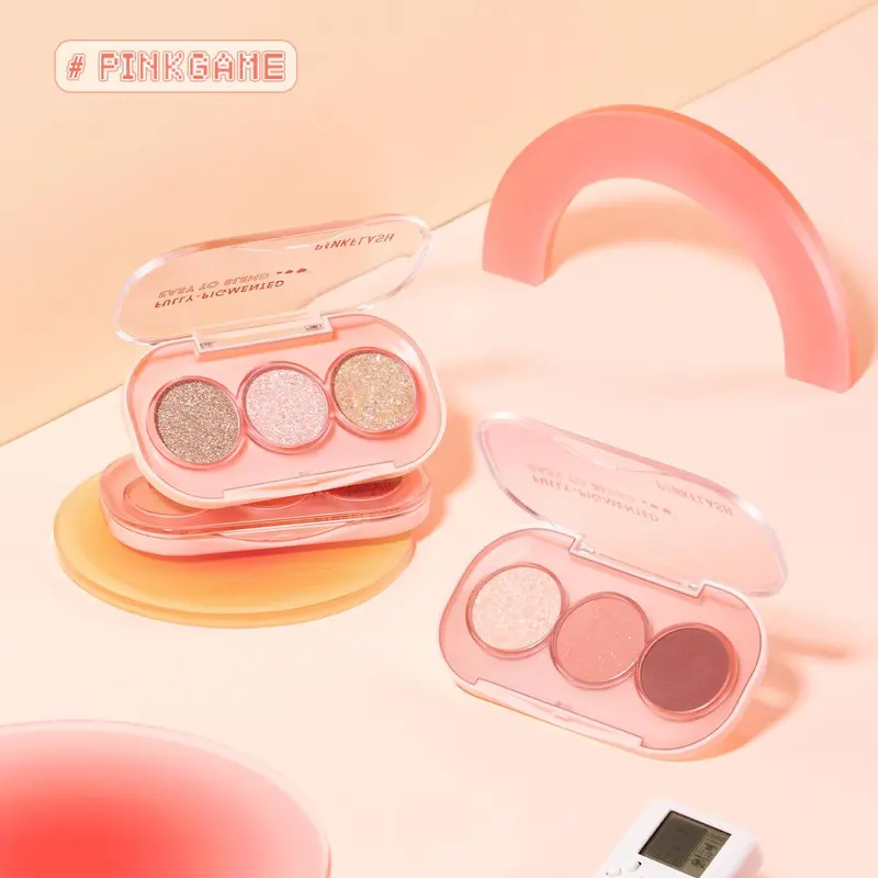 (BUNDLE) PINKFLASH Eye Makeup Set 3 Shades Eyeshadow Palette Maskara Eye Makeup Set 7