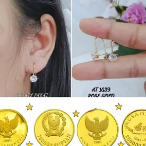Anting Desi Gold 24K Terbuat Dari Koin Asli Lapis Emas  Anti Luntur