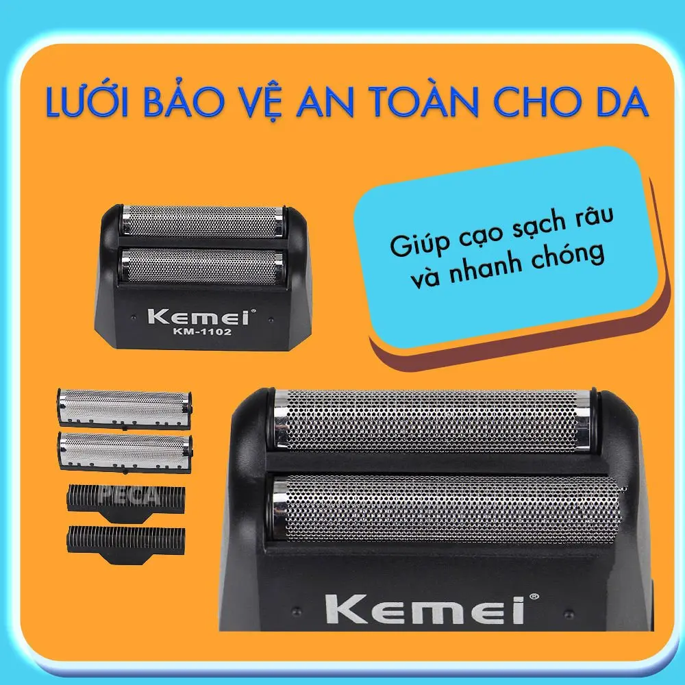 Bộ lưỡi máy cạo râu kemei 1102 rất bén, ngọt và bền bỉ