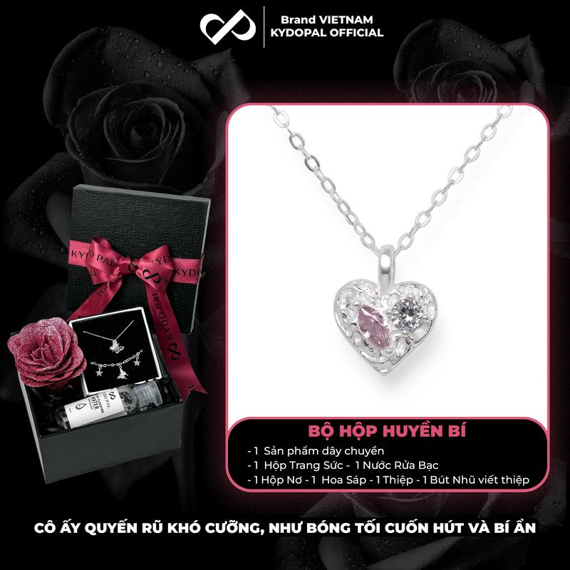 Dây chuyền bạc KYDOPAL đính đá trái tim cao cấp trang sức bạc nữ sang trọng 925 - PAL9B8C2