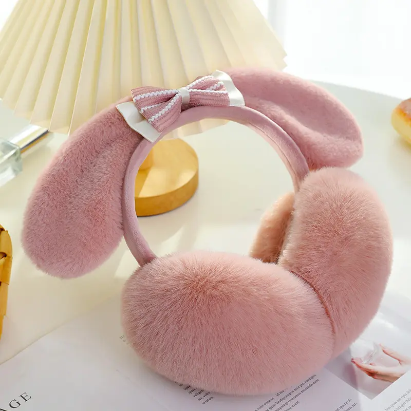 Earmuffs Winter Women's Cute Plush Winter Warm Earmuff Anti-Freezing Ear Cap Earmuffs Protection Foldable 2