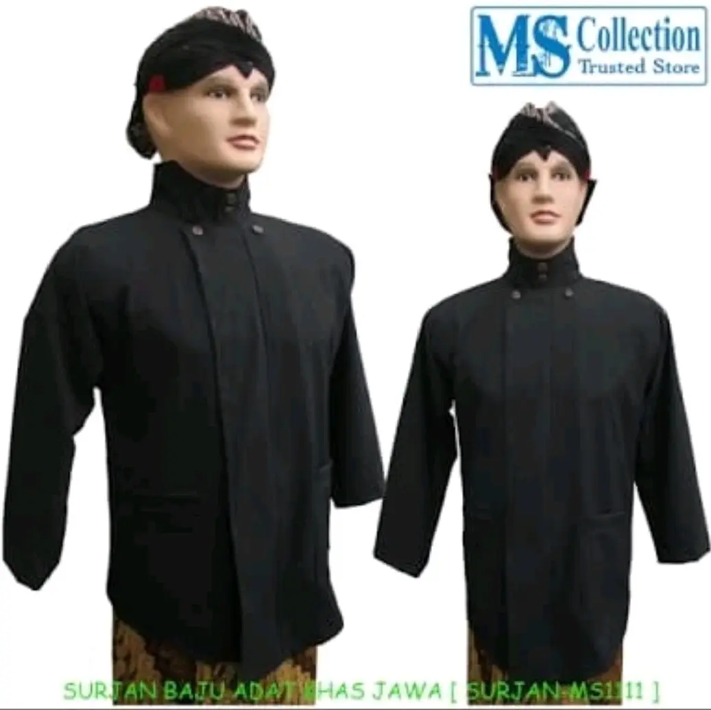 baju surjan hitam polos khas jawa
