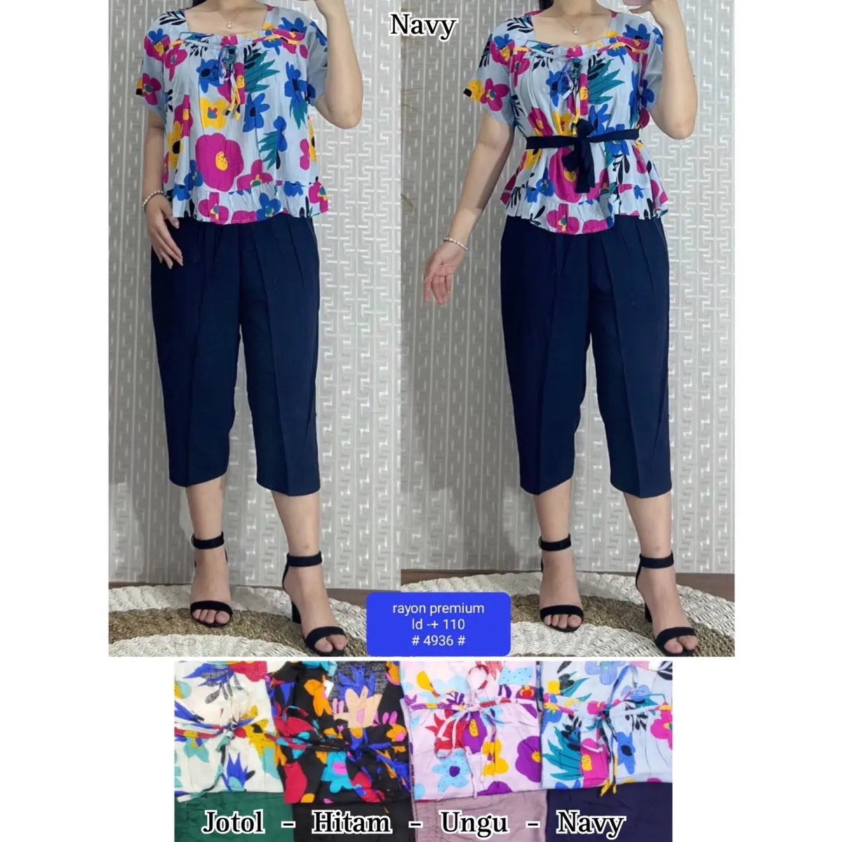 (LD:110-115cm) SETELAN CELANA WANITA BAHAN RAYON TWILL