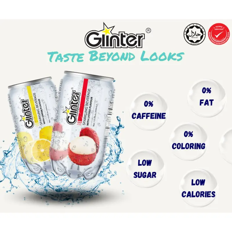 Glinter not OKF Sparkling Water Guava 350ml Minuman Pink Air Drink Soda 3