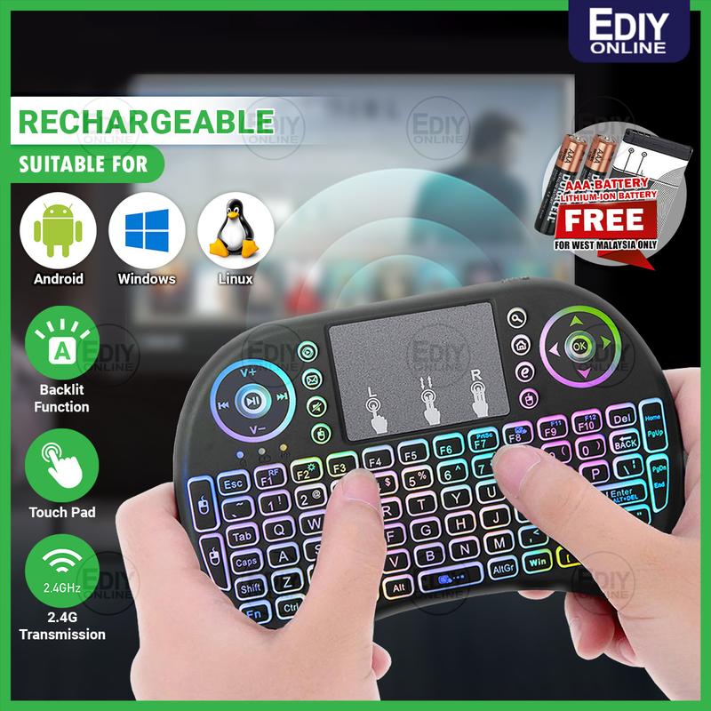 I8 AIR MOUSE USB WIRELESS KeyBOARD TOUCHPAD KeyPAD REMOTE CONTROL FOR ANDROID SMART TV BOX TVBOX Windows OS PC LAPTOP PROJECTOR PS Xbox HTPC CCTV KARAOKE Longtv svicloud Keyboards Office Computer