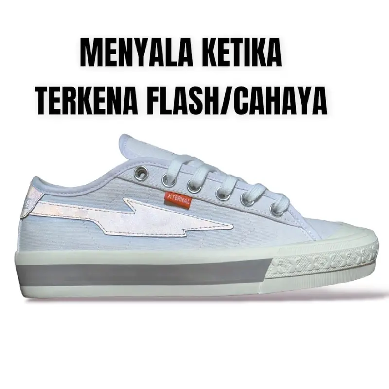Sepatu Xternal - Sneakers Casual Pria Wanita Mitterns Storm Low White Reflective Original 100% Sneaker Terbaru Kekian 2