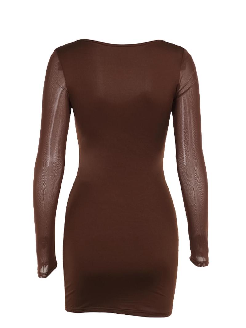 Product Introduction of Women's Contrast Lace Sweetheart Neck Bodycon Dress, Elegant Long Sleeve Mini Dress for Party Club Dating Wear, Ladies Clothes for All Seasons 2