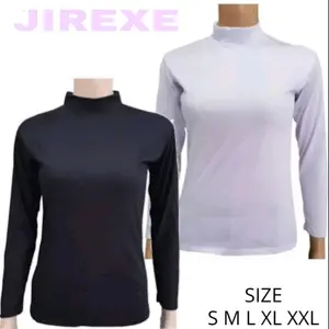 Manset Lengan Panajang Turtleneck - Manset Wanita Kerah Tinggi - Manset Kaos Polos Muslimah - Atasan Wanita Manset Tebal Dalaman Muslim Nyaman Panjang