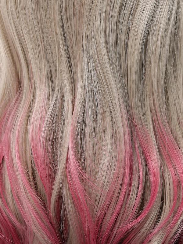 Long Ombre Color Curly Wigs for Women, Gorgeous Fluffy Wigs with Bangs, Synthetic Full Machine Wigs for Party, Daily Use 6