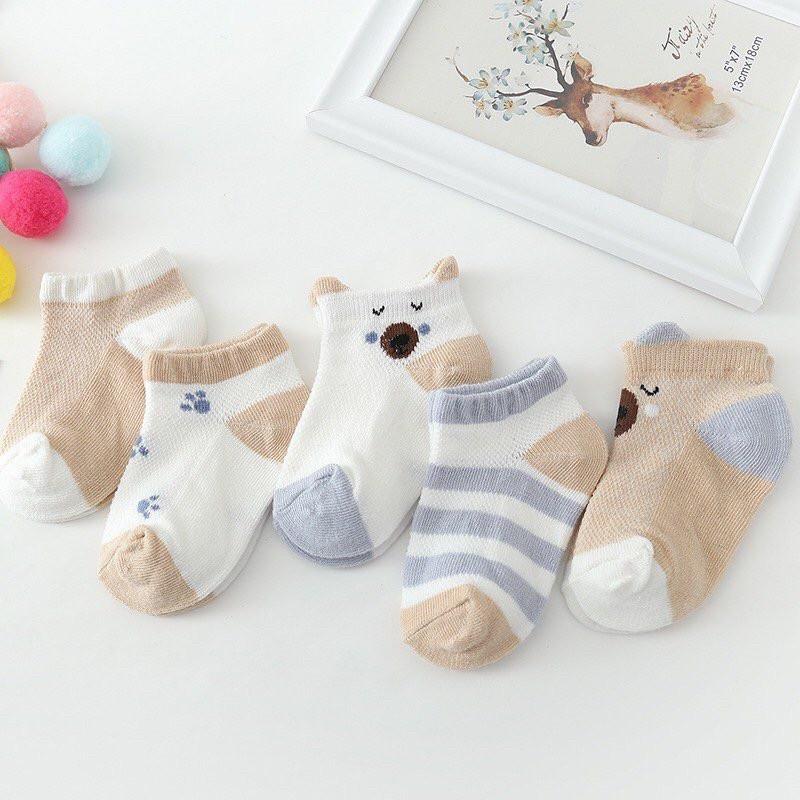 Product Introduction of Set 5 Đôi Vớ Tất Lưới Điều Hòa Hình Thú Cho Bé Từ 0-2 Tuổi 2
