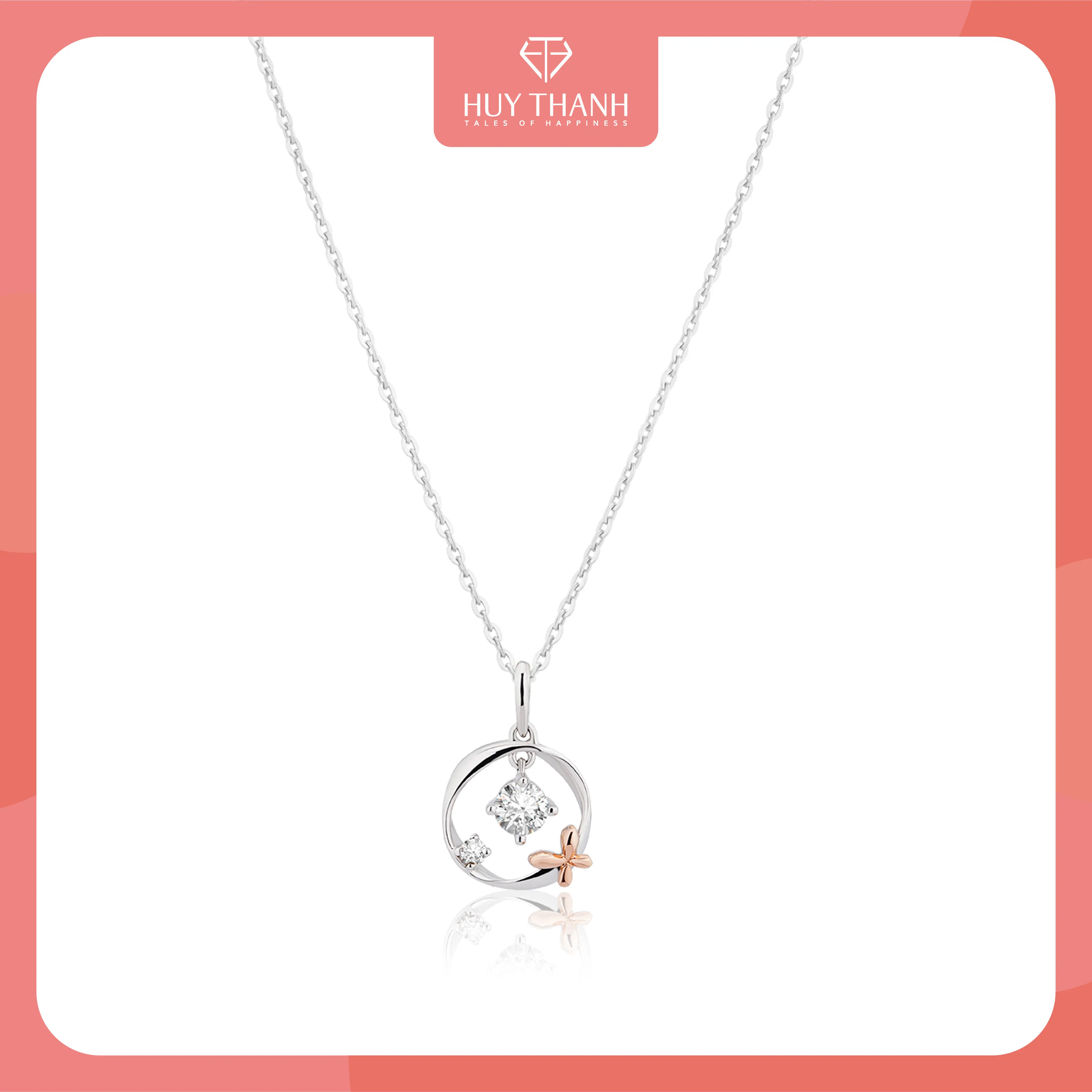 HuyThanhJewelry MDMAMD682 Mặt Dây Chuyền Vàng 14k Phong Cách Hàn Quốc
