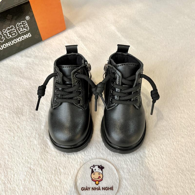 Boot Cho Bé- Boot Da Trơn Cho Bé Size Tập Đi Đế Mềm Lót Lông 2 Lớp Phong Cách Hàn Quốc Cho Bé Trai Bé Gái Boot4