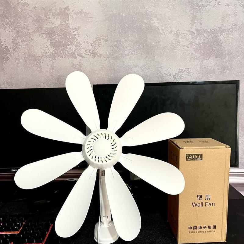 Quạt Treo Tường Mini 8 Cánh Quạt Âm Thanh Nhỏ Chống Ồn Kèm 2 Miếng Dán Fan QuạT