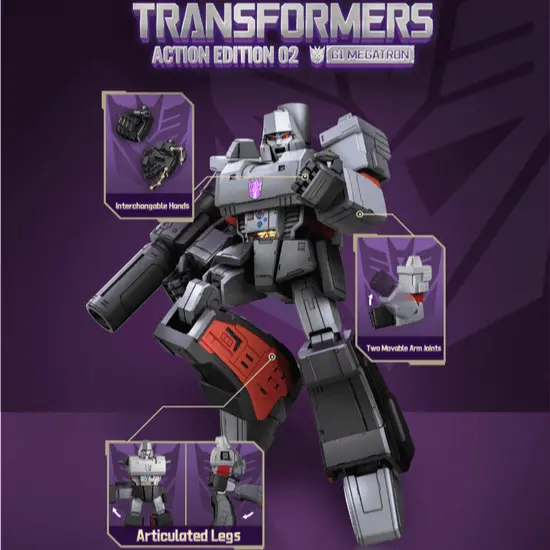 Blokees Figures Transformers Action Edition 02 G1 Megatron Model Kits 40 Years 4