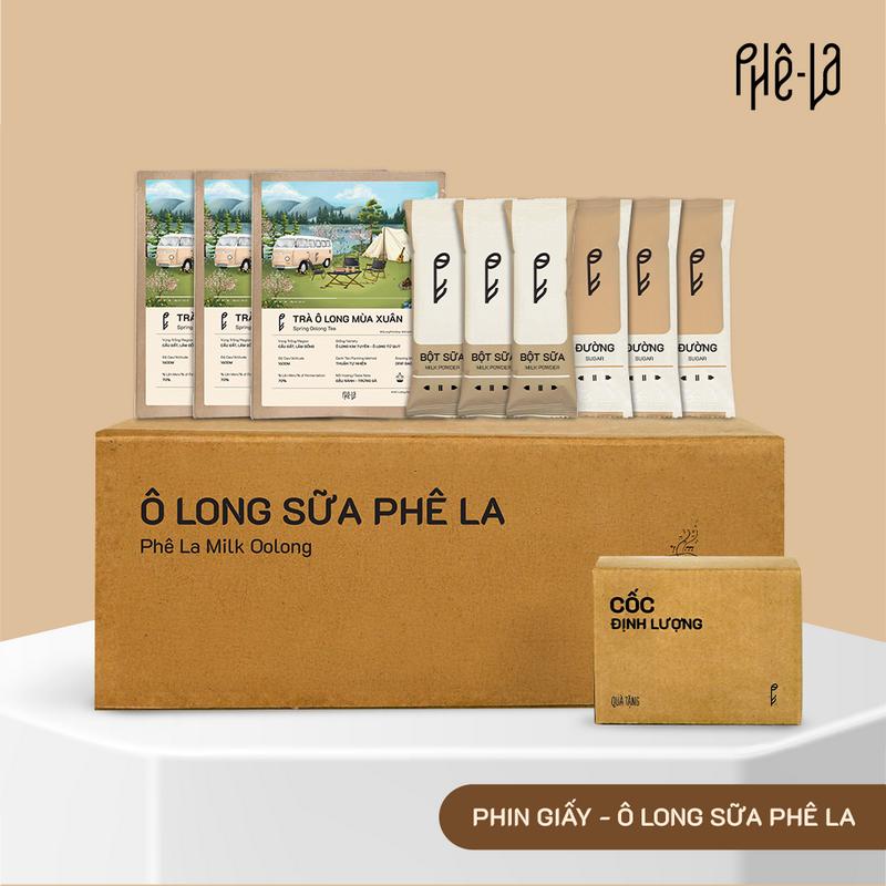Trà Phin Giấy Phê La - Vị sữa trà oolong sữa trà phin giấy ô long hộp 10 gói x 10gr