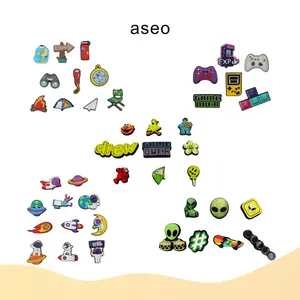 Aseo Jibbitz Aksesoris Pin Sandal Kekinian Terbaru Lucu Astronaut Sesame Games Camp Etee Z003