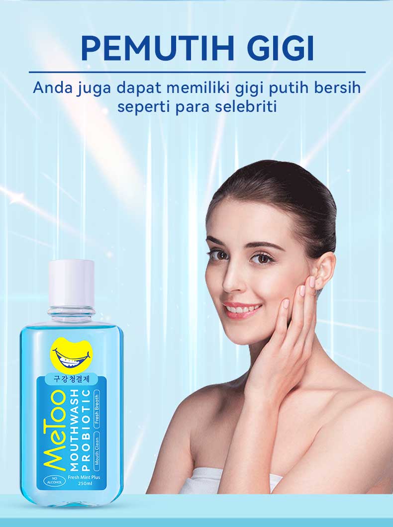 [BPOM] MeToo Mouthwash Fresh Mint 100ml /nafas segar / menghilangkan bau mulut / kumur karang gigi / non-alkohol