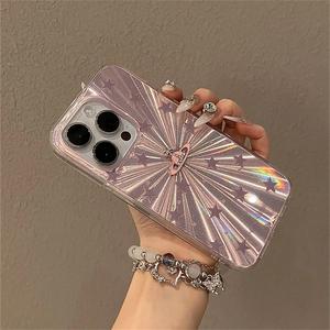 Cute Laser Glitter Stars Phone Case for iphone 15 14 13 12 Pro Max 15 Plus 11 Case Trend Aesthetic Casing Shockproof Cover for Women Girls