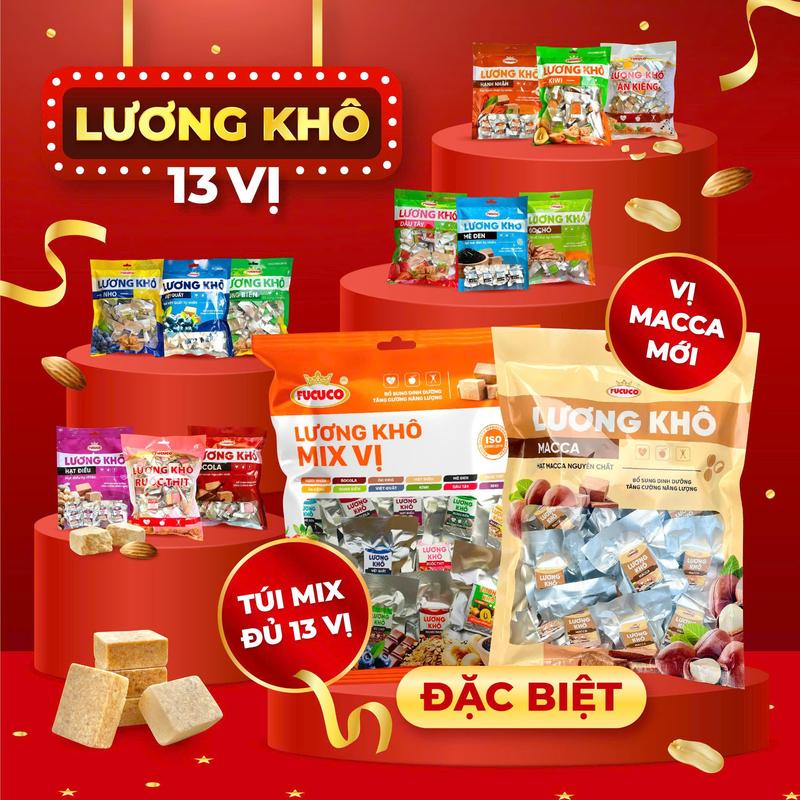[Túi 400g] Lương Khô Mini FUCUCO 13 Vị Hấp Dẫn Vị Mới Macca - Sử Dụng Tiện Lợi, Bổ Sung Năng Lượng