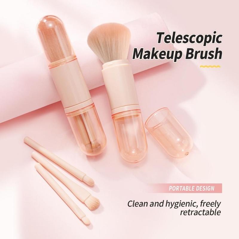  Bộ cọ trang điểm mini 4 trong 1 hỗn hợp bột phấn mắt phấn nền mỹ phẩm du lịch di động 