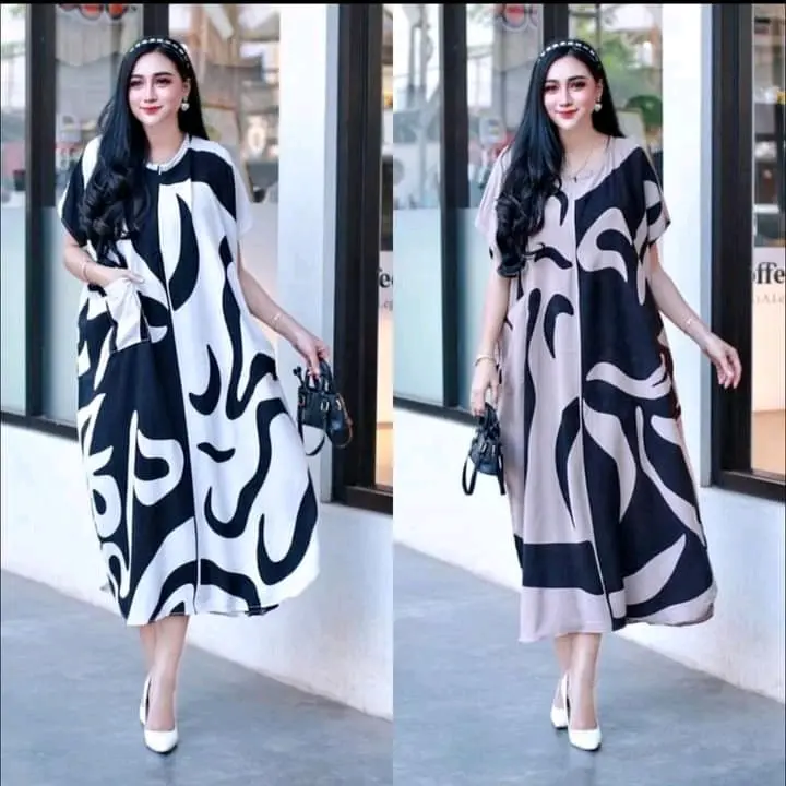 DASTER MONOKROM DASTER LOWO DASTER JUMBO Bumil Busui Rayon Wanita Panjang Motif
