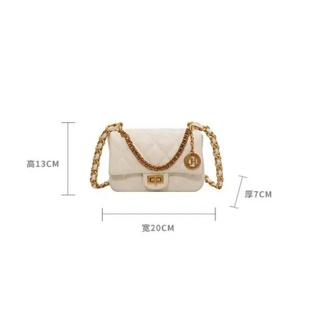 Túi xách nữ đeo chéo da mềm dây đeo phối xích thời trang cá tính hàng quảng châu cao cấp T329 Bag Đeo Vai 4