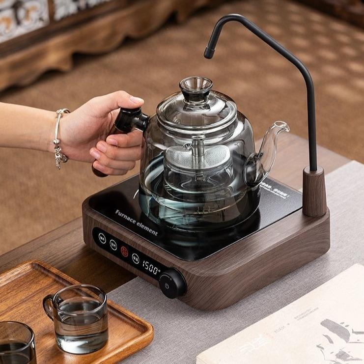 Ấm Trà Tự Động, Mới, Bơm Nước Và Sưởi Ấm Bằng Điện, Thích Hợp Để Nấu Trà, Sưởi Ấm Bằng Nước Cháy, Được Làm Bằng Gỗ Đào, Tất Cả Kính, Dung Tích Lớn, Được Cấp Bằng Sáng Chế, Thích Hợp Để Đựng Trà Đun Siêu Tốc 2