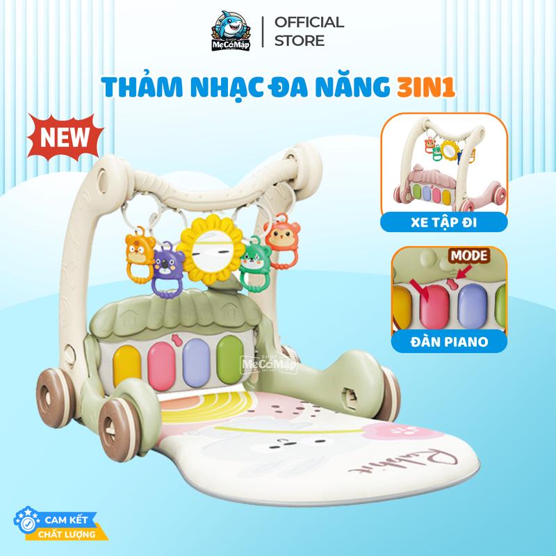 Thảm Nhạc Nằm Chơi Cho Bé, Thảm Nhạc Đa Năng 3in1 Kiêm Xe Tập Đi, Đồ Chơi Đàn Nhạc Cho Bé Phát Triển Toàn Diện TN03, TN04