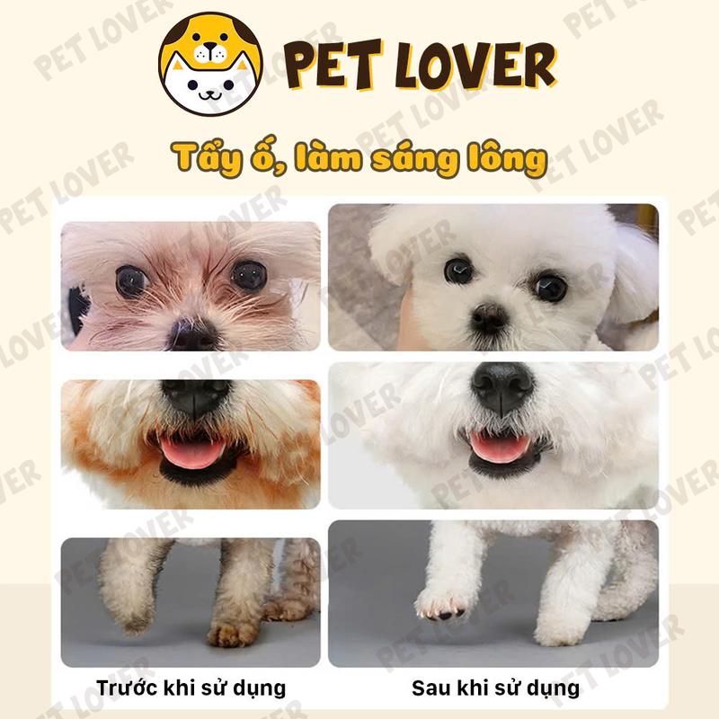 Sữa tắm cho chó lông trắng, loại bỏ vết ố và mùi hôi trên lông Yaho Rolay Care chai 500ml white  coat  shampoo 4