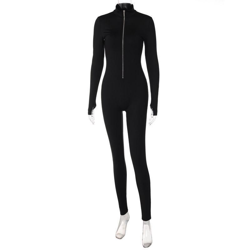 Product Introduction of Áo Jumpsuit Quần Thể Thao Mùa Đông, Phong Cách Âu Mỹ Hàng Mới Về 2024, Màu Trơn Dài Tay, Eo Có Khóa Kéo, Bó Sát, Thích Hợp Cho Yoga, Dành Cho Nữ 5