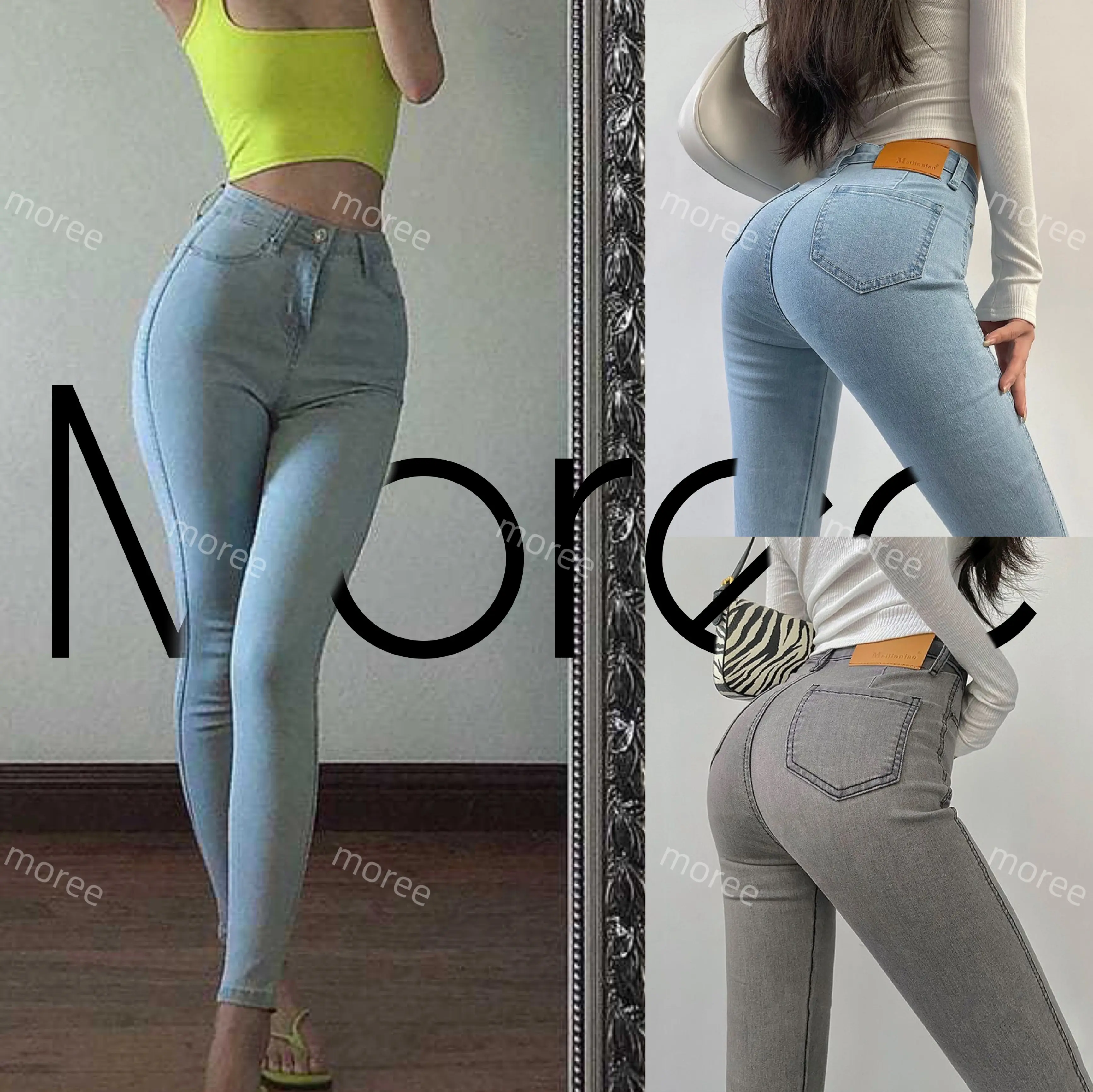 Moree fashion quality Stretchable High waist Skinny Pants For Women jeans Womenswear Bottom Basic Trouser