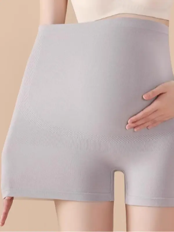 Women's Solid Color Boyshorts, High Stretch Comfortable Breathable Panty for Pregnancy & Postpartum, Maternity Underwear for All Seasons 2