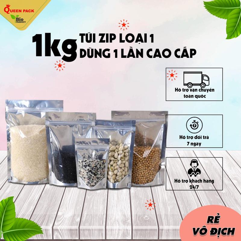 SỈ 1 kg túi ZIP 1 HOẶC 2 mặt trong mặt bạc HÀNG ĐẸP Cao Cấp Chống Bụi