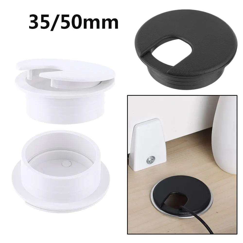 proofto 35/50mm Hardware Buckle Line Cable Clamp Organizer Wire Hole Cover Line Box Desk Table Cable Fastener Computer Grommet