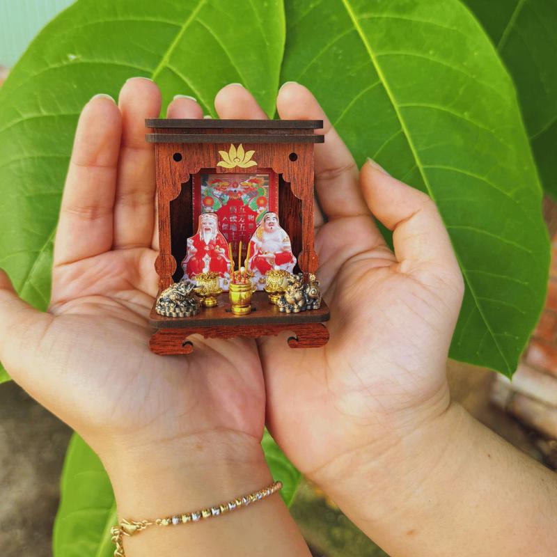 Mô Hình Bàn Thờ Thần Tài Ông Địa Mini Phiên Bản Nâng Cấp - THẾ GIỚI TÍ HON - TL03 (KHÔNG KÈM ĐÈN) Decor Decor Phòng