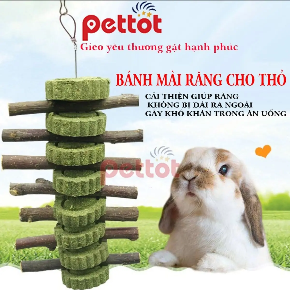 Bánh mài răng cho thỏ cảnh chuột lang bọ ú sóc chinchilla