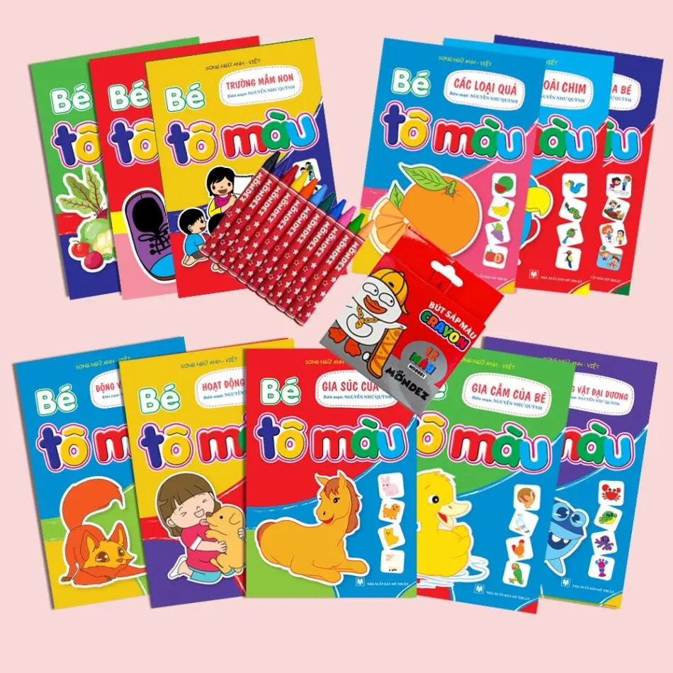 Sách - Bộ 10 Cuốn Bé Tô Màu - Dành Cho Trẻ 3-6 Tuổi (kèm sáp màu)