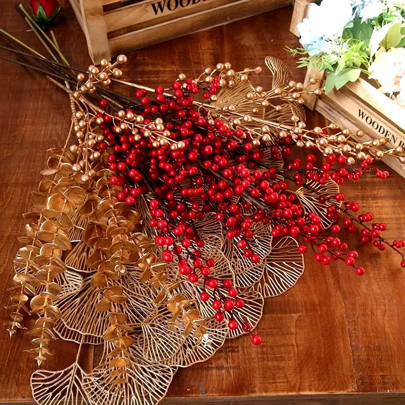 Cành đào đông, cành rẻ quạt, cành táo nhũ đồng trang trí tết Decor