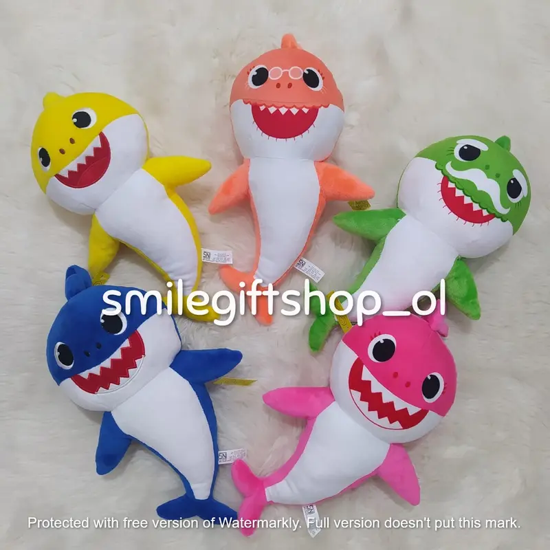Boneka Plush Toys Anak Perempuan Laki Laki Bayi Baby Shark Pinkfong Bunyi Krincing Warna Warni Unofficial 0