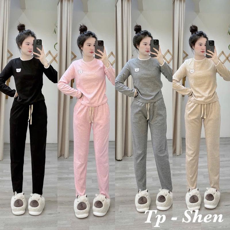 Bộ Nỉ Lông Thỏ Nữ 40-60kg - Chất Vải Đanh Mịn Không Xù - Women Dress bộ bà ba big size ít hơn s 95 đóng ngọc size l dây áo tấc cách tân