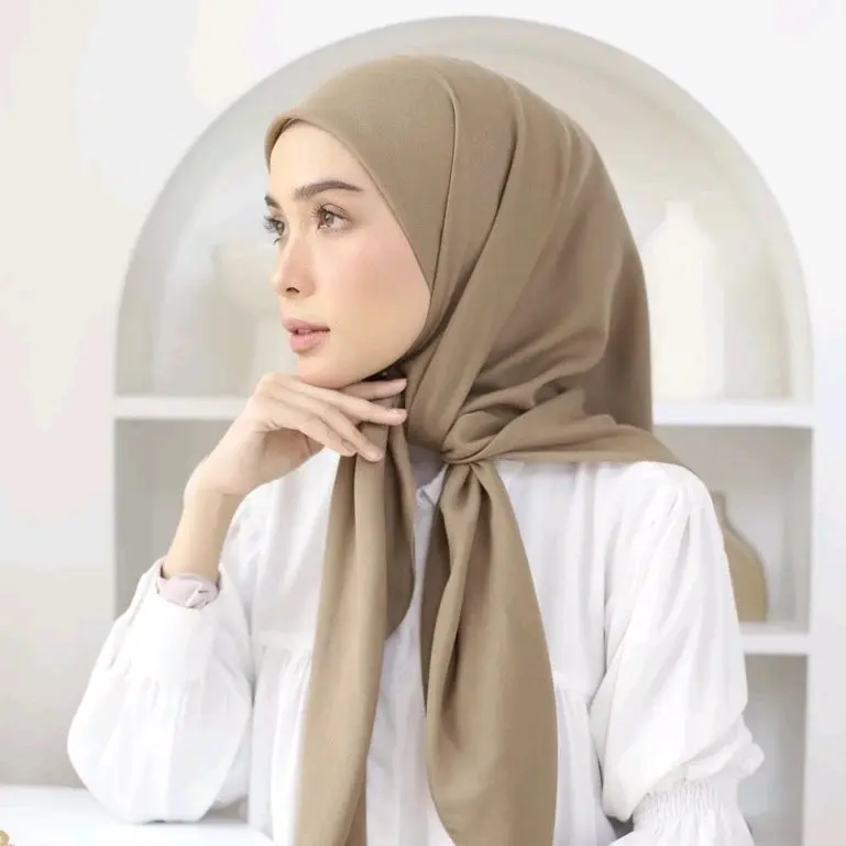 SEGI EMPAT PARIS JADUL 115x115//SEGI EMPAT KEKINIAN// TERLARIS//TERMURAH//  Bisnis Santai Katun Sore Hari Pernikahan Square Muslim Kerudung Semua musim Beige Hanya Boleh Dicuci Dengan Tangan Transparent ⁠polycotton warna pastel pink salem hijab pns segiti 3