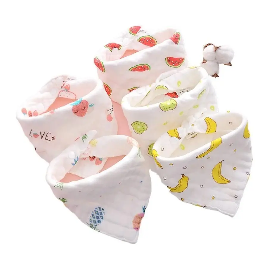 Baby Bibs Cotton Bibs Triangle Burp Cloths Cartoon Saliva Towel Baby Feeding Bibs Soft Absorbent Boys Girl Bib