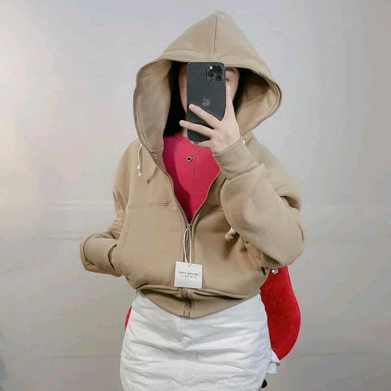 Áo khoác nỉ dày,xỏ ngón,túi trong 1