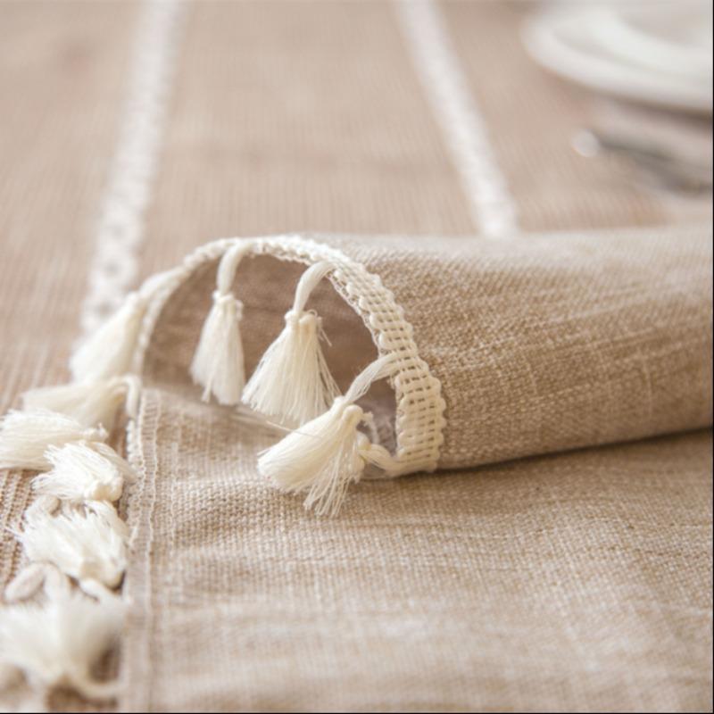 Product Introduction of Solid Color Table Runner, 1 Count Boho Style Tassel Decor Tablecloth, Table Decoration Supplies for Home Kitchen Dining Room Party 8