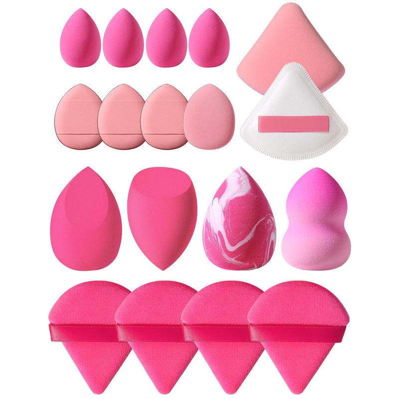 18pcs Makeup Sponge & Powder Puff Set, Versatile Soft Makeup Sponges & Powder Puffs for Liquid Foundation, Loose Powder, Concealer & Cream, Makeup Tool for Blending & Facial Detailing, Cosmetics 2
