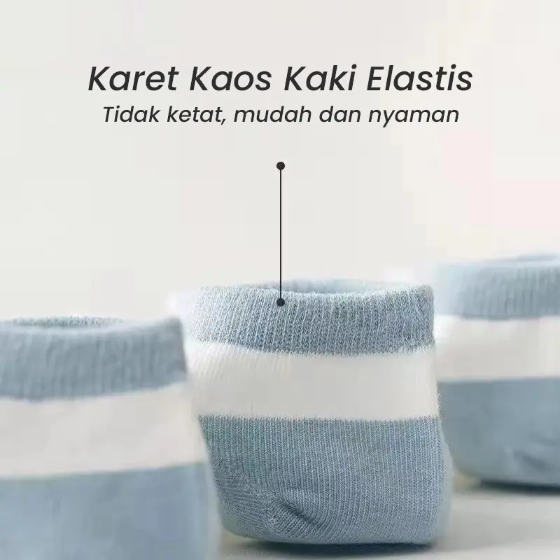 BISA COD K5703 Kaos Kaki Pendek Gaya Korea / Kaos Kaki Wanita Motif Beruang Biru Muda / Kaos Kaki Semata Kaki Beruang Biru Panjang Ankle Garis 2