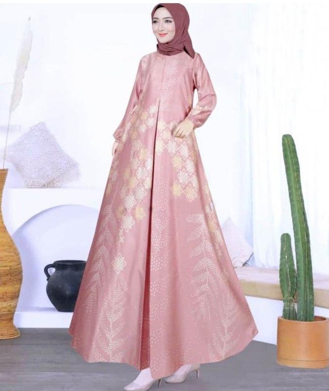 Gamis Kiana Silk / Gamis Silky lengan Karet / Baju Muslim Wanita 3